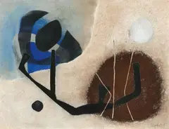 Abstrakte Komposition by Fritz Winter, 1950, Oil on card, sold May 2025