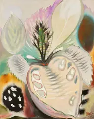 Georg Muche, Gespaltener Kern (Aus dem Leben der Pflanzen), 1951, Oil on canvas