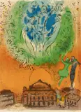 Marc Chagall, L'Opéra, 1954, Original colour lithograph on wove paper with "ARCHES" watermark