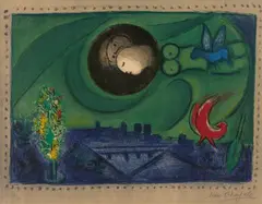 Quai de Bercy by Marc Chagall, 1954, Original colour lithograph on wove paper, sold May 2025
