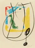 Les Essències de la terra by Joan Miró, 1968, Original colour lithograph, worked over with wax crayon, on Japon nacré, offered May 2025