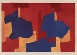 Serge Poliakoff, Composition jaune, bleue et rouge, 1969, Original colour lithograph on wove paper with "BFK" watermark