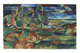 Paul Adolf Seehaus, Blick in Ebene, 1918, Watercolour and gouache on drawing card