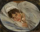 Lovis Corinth, Mädchenkopf im Kissen