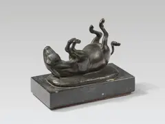 August Gaul, Sich wälzender Esel, 1911, Bronze