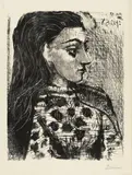 Pablo Picasso, Buste au corsage à carreaux, 1957/1958, Lithograph on wove paper with "Arches" watermark