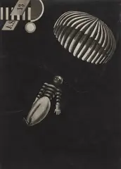 Walter Peterhans, Parachutist (Painting by Xanti Schawinsky), 1925, Vintage gelatin silver print
