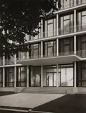 Karl Hugo Schmölz, Drahthaus, Düsseldorf, c. 1952, Vintage ferrotyped gelatin silver print on Agfa-Portriga paper