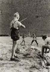 Will McBride, Boys Playing War on bombed out Field, Berlin, 1956, Gelatin silver print, printed