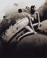 Greg Gorman, Jana on Buoy, Los Angeles, 1992, Toned gelatin silver print