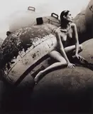 Greg Gorman, Jana on Buoy, Los Angeles, 1992, Toned gelatin silver print