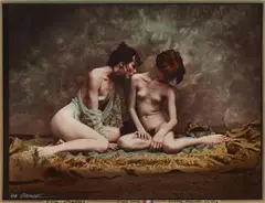 Jan Saudek, Freundinnen, 1990s, Gelatin silver print hand-colored