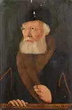 German School 16th century, Portrait of Hans Heys aged 72, Oil on panel