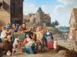 attributed to Thomas van Apshoven, The Seven Works of Mercy, Oil on panel