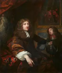 copy after Caspar Netscher, Portrait of Pieter Six and a Servant with Game, Oil on canvas (relined)