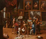 Balthasar van den Bossche, A Painter's Studio, Oil on canvas (relined)