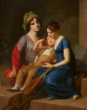 Johann Friedrich August Tischbein, Portrait of the Artist's Children Caroline, Betty and Wilhelm, Oil on panel
