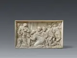 attributed to Dominikus Stainhart, Carved ivory relief with the adoration of the Magi, attributed to Dominikus Stainhart, This finely worked relief is carved deep into the ivory so that it is surrounded by an integral protruding surround. Works by Dominikus Stainhart can today be found in the Bavarian National Museum in Munich and the Liebieghaus in Frankfurt, among other places. His ivory relief depicting the adoration of the Magi after an engraving by Carlo Maratta in the Germanic National Museum in Nuremberg (inv. no. Pl.O.2967) is comparable to the present work in numerous details, although the overall composition has been converted from portrait to landscape format. Crack in the upper left corner of the surround and two repairs to the right of it. Otherwise in very good condition