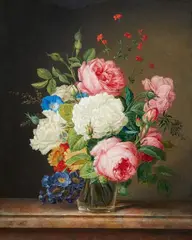 Joseph Nigg, Flower Still Life, Oil on panel