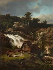 Andreas Achenbach, A Norwegian Water Mill, Oil on canvas