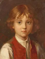 Franz Defregger, Portrait of a Boy, Oil on canvas