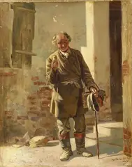 Vladimir Makovsky, Portrait of an elderly Beggar, Oil on canvas