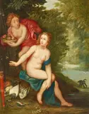 Diana and Nymphs after the Hunt by Jan Brueghel the Younger Hendrick van Balen, Oil on copper, sold May 2025