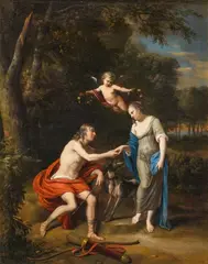 Jan van Neck, Venus and Adonis, Oil on canvas (relined)