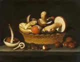 Italian School 17th century, Still Life with Mushrooms, Chestnuts and a Mouse, Oil on canvas (relined)