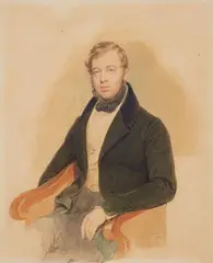 Josef Kriehuber, Portrait of Prince Lobkowitz, Watercolour auf Karton