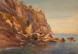 Hermann David Salomon Corrodi, On the Amalfi Coast, Watercolour on laid paper