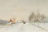 Louis Apol, Winter Landscape, Watercolour over pencil on paper