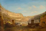 François Bossuet, Interior of the Colosseum in Rome, Oil on canvas (relined)
