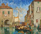 Konstantin Gorbatov, View of Chioggia, Oil on panel