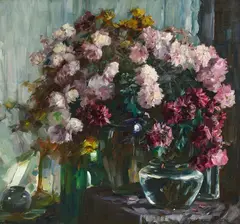 Alexander Koester, Flower still life, Oil on canvas