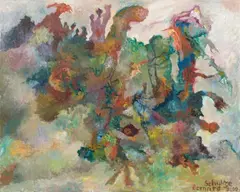 Bernard Schultze, eine dunkle Szene, 2000, Oil on canvas