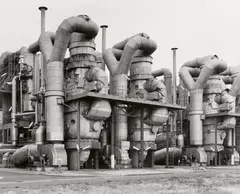 Plant for Styrofoam Production, Wesseling near Cologne by Bernd and Hilla Becher, 1997, Ferrotyped gelatin silver print on Agfa paper, sold Nov 2024