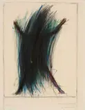 Arnulf Rainer, Junge Frauen nach der Überzeichnung, 1964, Black pen and oil pastel on card