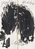 Günther Uecker, Gespaltene Felder, 1984, Indian ink and graphite on paper on card