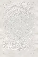 Günther Uecker, Fluß, 2005, Embossing on card. Approx
