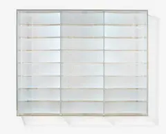 Untitled by Adolf Luther, 1984, Mirror object: 24 semi-transparent mirrors in front of mirror back on wood. In plexiglass case, sold Nov 2024
