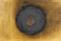 Otto Piene, Untitled, 1963, Oil and traces of fire on canvas