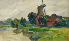 Kurt Schwitters, Untitled (Logaer Fähre), 1919, Oil on card