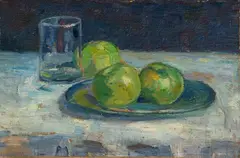 Hermann Stenner, Stilleben mit Äpfeln, 1909, Oil on card, mounted on chipboard