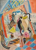 Oskar Moll, Komposition mit Krügen und Muscheln, Circa 1929, Watercolour, tempera and white bodycolour on firm watercolour paper