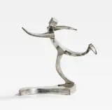 William Wauer, Der Schlittschuhläufer, 1916, Silverplated bronze