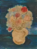 Jankel Adler, Blumenstillleben, Tempera and sand on paper, mounted on card