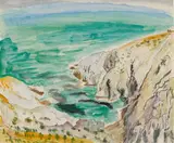 Erich Heckel, Bucht zwischen Felsen, 1926, Watercolour and black chalk on stiff watercolour laid paper