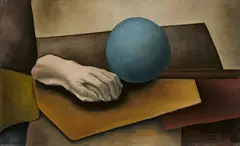 Eberhard Viegener, Ball mit Kinderhand, 1929, Oil on plywood