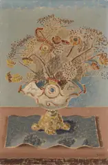 Bruno Goller, Schale mit trockenen Blumen, 1946, Oil on canvas